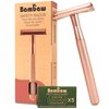 Bambaw Safety Razor for Women with 5 Double Edge Safety Razor Blades, Double Edge Razor, Reusable Razor, Plastic Free – Rose Gold