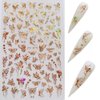 Butterfly Nail Art Stickers Decals Laser Butterfly Stickers Nail Designs 3D Gold Butterflies Nail Art Adhesive Sticker Sheets Nail Foil Luxury Butterfly Nail Stickers for Nail Art Decoration (8 Pcs)