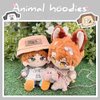 niannyyhouse 20cm Plush Doll Clothes Fox Panda Puppy Hoodie Pants 8in Doll Accessories (Grey)