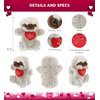 DolliBu I Love You Valentine Plush Sloth Hand Puppet - Cute Stuffed Animal with Red Heart and Name Personalization Gift for Valentines Day, Birthday, Anniversary - 9.5 Inches