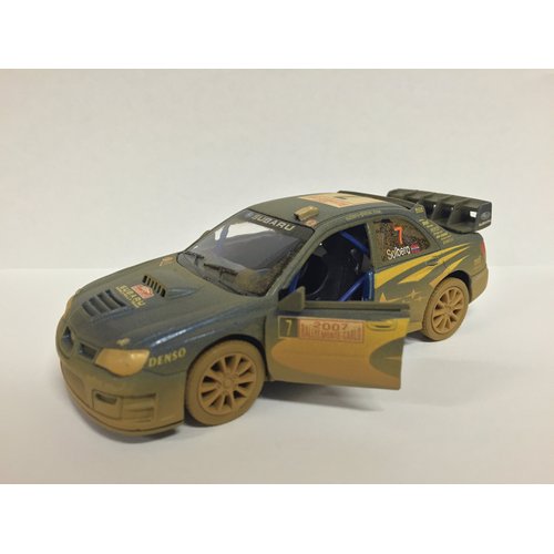 KiNSMART 2007 Subaru Impreza WRC Racing Edition 5 Inch 1:36 Scale Die Cast Metal Model Toy Race Car After Race Dirty Version