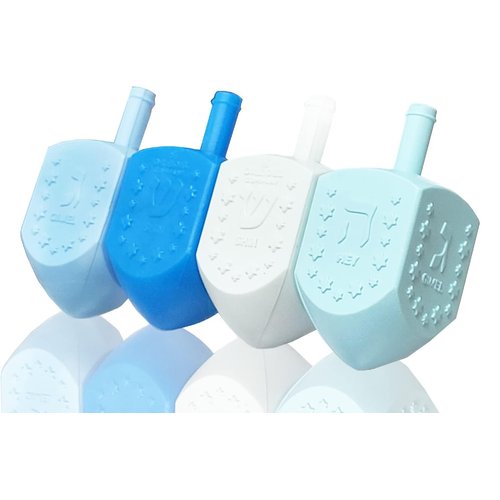 Hanukkah Blue and White Plastic Pastel Colored Dreidel, for Children, Boys and Girls, Party Favors (500-Pack)