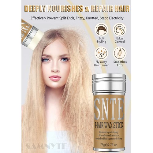 Hair Wax Stick for Smoothing Flyaways & Taming Frizz, 3PCS - New Upgrade Slick Stick for Wigs, Women & Baby Hair