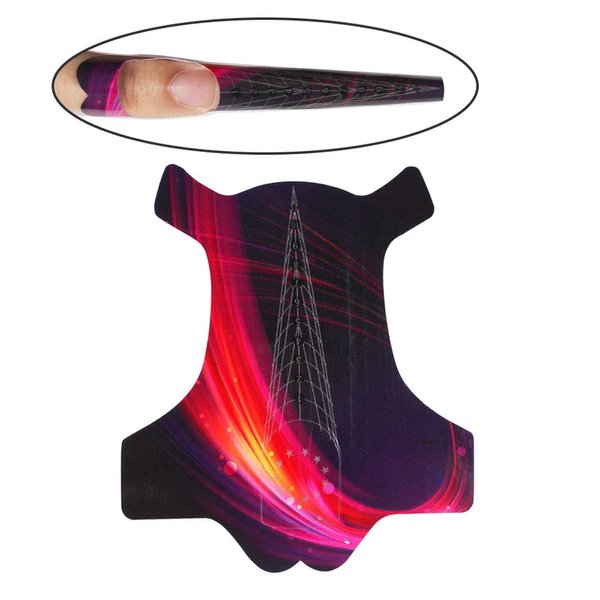 Yigo 100Pcs Nail Forms System for UV Gel Acrylic Nail Tips Extension Sharp Ending Adhesive Nail Polish Form Sticker (Red)