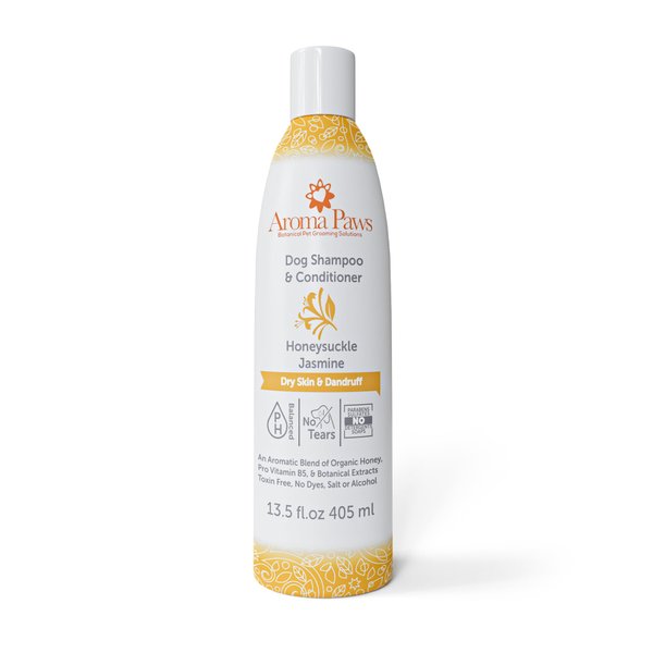 Aroma Paws Luxury Dog Shampoo & Conditioner, Dry Skin & Dandruff Relief Formula, Honeysuckle