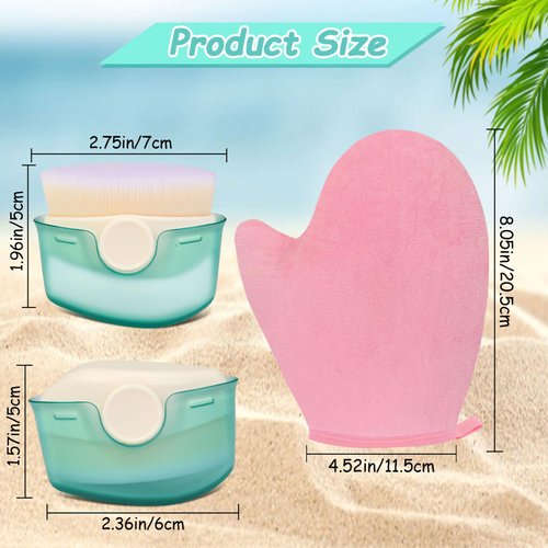 Dexspoeny Sunscreen Applicator for Kids and Self Tanning Mitt Applicator,Sunscreen Applicator and Self Tanning Glove,Sunscreen Brush Applicator for Face and Hands,Legs(Green+Pink)