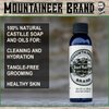 Mountaineer Brand Beard Grooming Care Kit Gifts for Men | Beard Oil (2oz), Conditioning Balm (2oz), Wash (4oz), and Brush | Mens Mustache Growth Kit, Essential Beard Kit for Men | WV Timber Scented