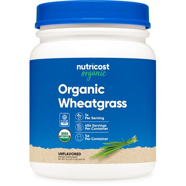 Nutricost Organic Wheatgrass Powder 1 LB - Non-GMO Superfood