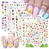 8 Sheets Easter Nail Art Stickers Decals 3D Self-Adhesive Cute Nail Decals Easter Egg Bunny Rabbit Design Cartoon Nail Stickers for Women Girls DIY Manicure Accessories Easter Party Nail Decorations