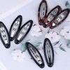 SHEHARUHI 20pcs Oval Snap Hair Clips for Women Water Drop Shape Clips Metal None-Slip Clips Black and Brown Women Girls Hair Accessories