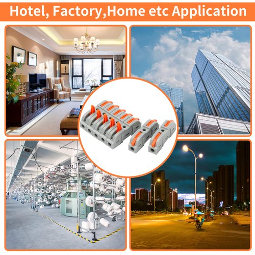 Autuvone 35PCS Lever Wire Nuts Connectors, 1Way Inline Conductors Compact Universal Wire Connectors, Electrical Splicing Connectors Quick Wiring Connect 24AWG