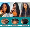 Leximi 13x6 Deep Wave Lace Front Wigs Human Hair 220 Density Deep Curly Lace Front Wigs Human Hair Glueless Transparent Lace Frontal Wig for Women Pre Plucked with Baby Hair Natural Black (28 Inch)