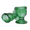 Glass Eye Wash Cup for Keep Your Eyes Clean and Healthy | Soothing Relief from Allergens Irritants Makeup Dust Dry Eyes | Eye Shaped Rim Snug Fit Set of 2 (Light Green)