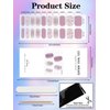 TOROKOM Cured Gel Nail Strips, 20PCS Self-Adhesive Nail Strips Full Nail Wraps Strips, Purple Aura Nail Gel Nail Strips with Nail File, Wooden Stick & Sealing for Women DIY Manicure Decorations