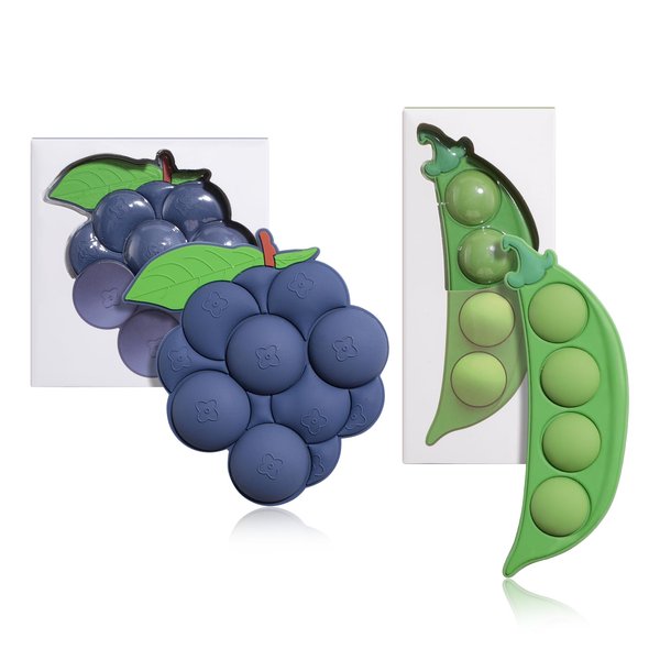 Oneleaf Creative Refrigerator Magnets - 3D Grape, Pea, Blueberry Figurines - Message Magnet, Bendable Eco-Friendly Soft Magnetic Stickers