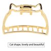 Hair Claw Clips, Metal Strong Hold NonSlip Cat Shape Jaw Clips Hair Holder for Women (bright gold)