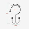 Maytex Shower Curtain Hooks, Shower Curtain Rings, Rust-Resistant Decorative Double Roller Glide Shower Hooks, Shower Rings for Bathroom Shower Rods, Curtains, Liners, Set of 12, Brushed Nickel