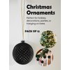 Serene Spaces Living Black Christmas Ornaments 6" Tall and 5" Wide, Pack of 12 Spiked Glitter Christmas Ball Ornament, Perfect for Hanging on Christmas Tree, Indoor and Outdoor Event Party Decoration
