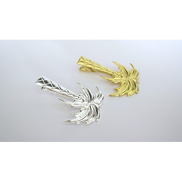 Generic Gold or silver palm tree alligator hair clip for fine thin hair (Primary color: Silver), 1 Count (Pack of 1)