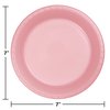 Creative Converting Touch of Color Plastic Lunch Plates Party Supplies, 7", Classic Pink