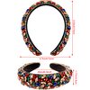 Velvet Padded Crystal Rhinestone Headband Crystal Embellished Hair Hoop Retro Jewelled Hairband Hair Accessory for Women Girl Wedding Parties Ceremonies Birthday Banquet