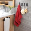 Taozun Hand Towel Holder/Hand Towel Bar - Black Towel Rack with 4 Pack Self Adhesive Hooks for Bathroom Wall Kitchen, Towel Holder Set Stick on Wall