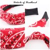 TOBATOBA 8 Pack Bandana Headband for Women Elastic Paisley Headbands, Wide Knotted Headbands for Women Top Knot Headband Turban Headbands, Vintage Boho Headbands No Slip (4set black red blue white)
