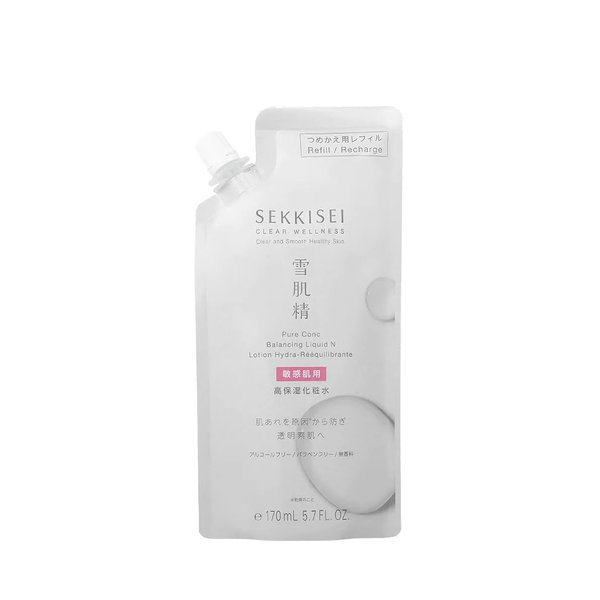 SEKKISEI Clear Wellness Balancing Liquid N Refill Pouch, Facial Toner & Moisturizing Water for Sensitive Skin, 5.7 Ounce