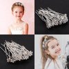 60 Pieces Bridal Wedding Hair Pins Pearl Hair Pins U Shape Rhinestone Hair Pins Bridal Rhinestones Hair Pins Hair Accessories for Bridal Women and Girls (Elegant Style)