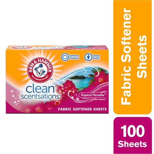 ARM & HAMMER Fabric Softener Sheets, Tropical Paradise, 100 ct