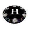 Cell Phone Pop Out Holder,Black White Daisy Flower Letter H PopSockets Grip and Stand for Phones and Tablets