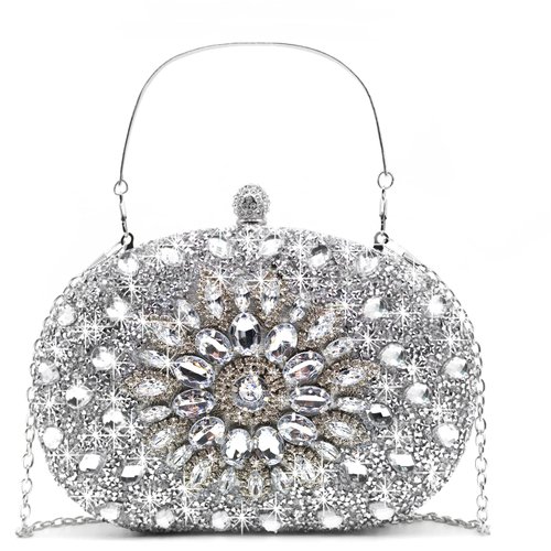 Crbeqabe Rhinestone Evening Clutch Purses for Women Wedding Clutch Party Purses Bridal Diamonds Clutch Prom Cocktail Handbags