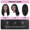 Lamcestyr Mannequin Head 14" 100% Real Hair Hairdresser Cosmetology Mannequin Manikin Training Head Hair and Free Clamp Holder (14 Inch)