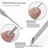 HaimiLiya Pre-treatment Cuticle Pusher, Russian Manicure Pre-treatment Nail Pushers, Dual Ended Cuticle Remover with 100/180 Grit Sandpaper Sheets, Nail Care Nail Prep for Manicure Pedicure Nail Art