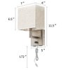 Bedside Wall Mount Light with Dimmer Switch and Two USB Charging Port,Fabric Linen Shade Wall Sconces Light with Plug in Cord and Satin Nickel Finish, Perfect for Bedroom, Living Room and Hotel
