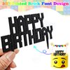 Building Blocks Cake Topper,Star Flag Banners Bunting Banner Cake Toppers 3D Print Birthday Cake Topper Character Face Design Party Supplies Decorations for Boys Girls