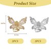 Crystal Rhinestone Mini Hair Clips for Girls - 4Pcs Gold Butterfly Hair Claw Clips Y2K Pearl Cute Small Alligator Claw Clips Duck Bill Hair Barrettes Hair Accessories for Women Girls Teens Gifts