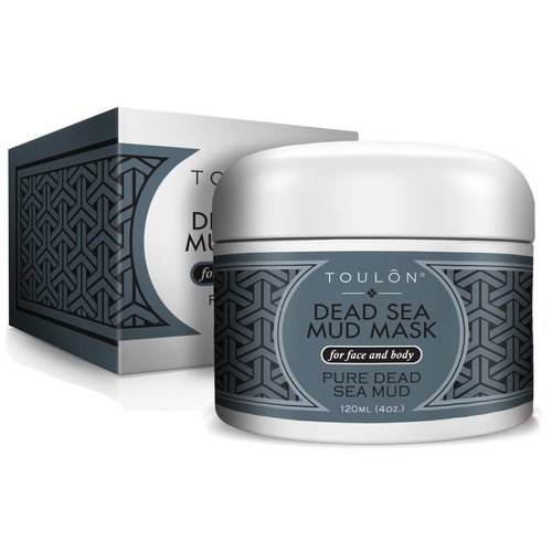 TOULON Best Mud Mask - Dead Sea Face Mask; Exfoliating Facial Mask with Minerals, Blackhead Remover Acne Treatment. Sensitive Scrub. Black Mud for Men, Women and Kids