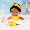 OUOZZZ Soft Black Baby Dolls for Girls - First African American Baby Dolls Multicultural Plush Rag Doll Sleeping Cuddle Buddy Doll Yellow Bow-tie Toy for Kids 12"