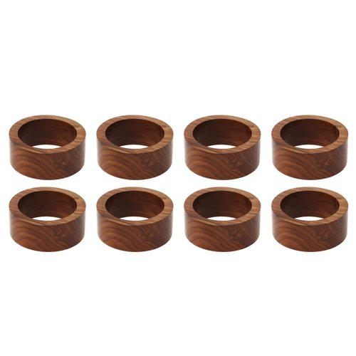 Handmade Wood Napkin Ring Set with 8 Napkin Rings (Set of 8, Wood)