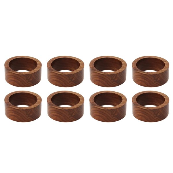 Handmade Wood Napkin Ring Set with 8 Napkin Rings (Set of 8, Wood)