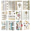 12 Sheets Flash Gold Metallic Temporary Tattoos for Women Girls Waterproof Gold Silver Tattoo Stickers for Beach Festivals Parties Long Lasting Nontoxic Glitter Fake Tattoos Exquisite Designs