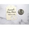 Personalized Baby Shower Thank You Tags with Baby Feet Cut Out, Set of 12 (Cream)