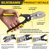 SLNIHAMS 5-Blade Hand Crimper Sheet Metal Tools, Hvac Tool for 24-28 Gauge Duct Work Downspout and Stove Pipe, 10-1/2" Sheet Metal Crimper Gutter End Cap Duct Crimping Tool