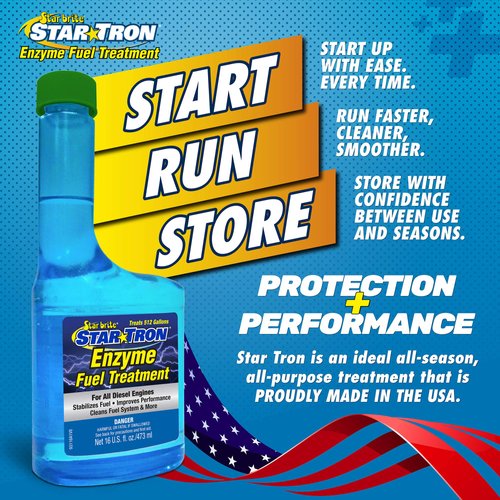 Star Tron Super Concentrated Diesel Formula - Enzyme Fuel Treatment for Enhanced Engine Performance - 1 Oz Treats 32 Gallons - Stabilize & Rejuvenate Diesel, Biodiesel & All Regular Gasoline 16 OZ