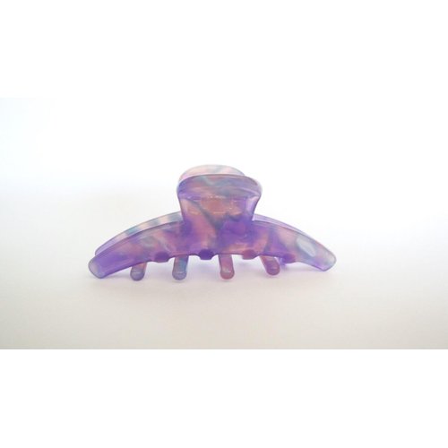 Generic Small purple marbled hair claw clip for fine, thin hair