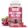 Iron & Hormone Balance for Women Gummies, 40mg Iron Supplement Anemia with multivitamin for Women, Zinc, Selenium, Iodine - for Iron Deficiency - Natural Hormonal Support for PMS, Vegan 60 Count
