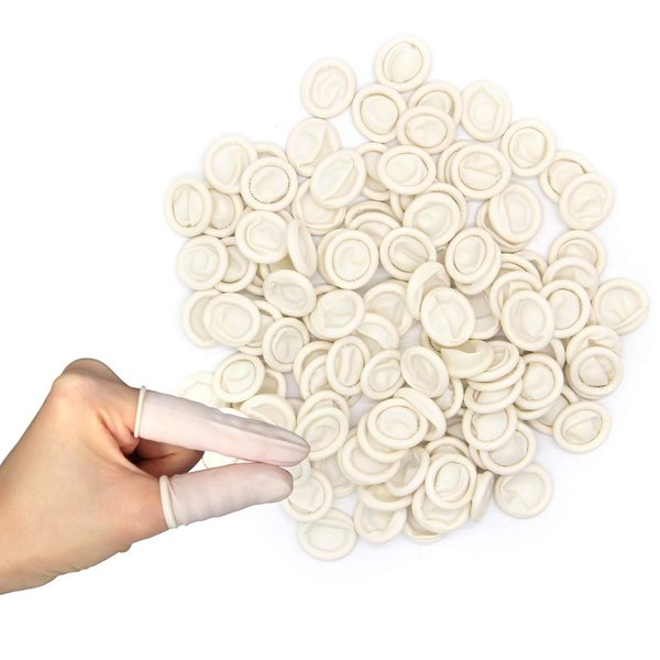 Disposable Latex Finger Cots,350 PCS，Medium Anti Static Rubber Fingertip Protective Finger Cots for Electronic Repair,Handmade Apply