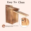 Bird Houses for Outside with Metal Predator Guard for Bluebird Wren Swallow Finch, Carbonized Wooden Nesting Boxes for Outdoor, Sturdy Bird House,Easy to Clean