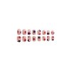 4th of July Press on Nails Short False Nails Square Red White and Blue Nails Patriotic Fake Nails for Women Girls 24Pcs
